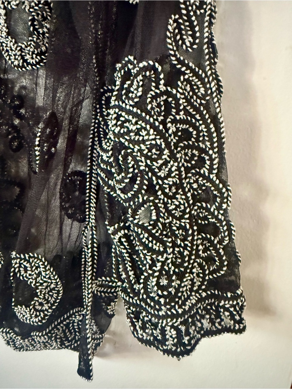 Embellished Black Beaded Sheer Top - Picture 3 of 5